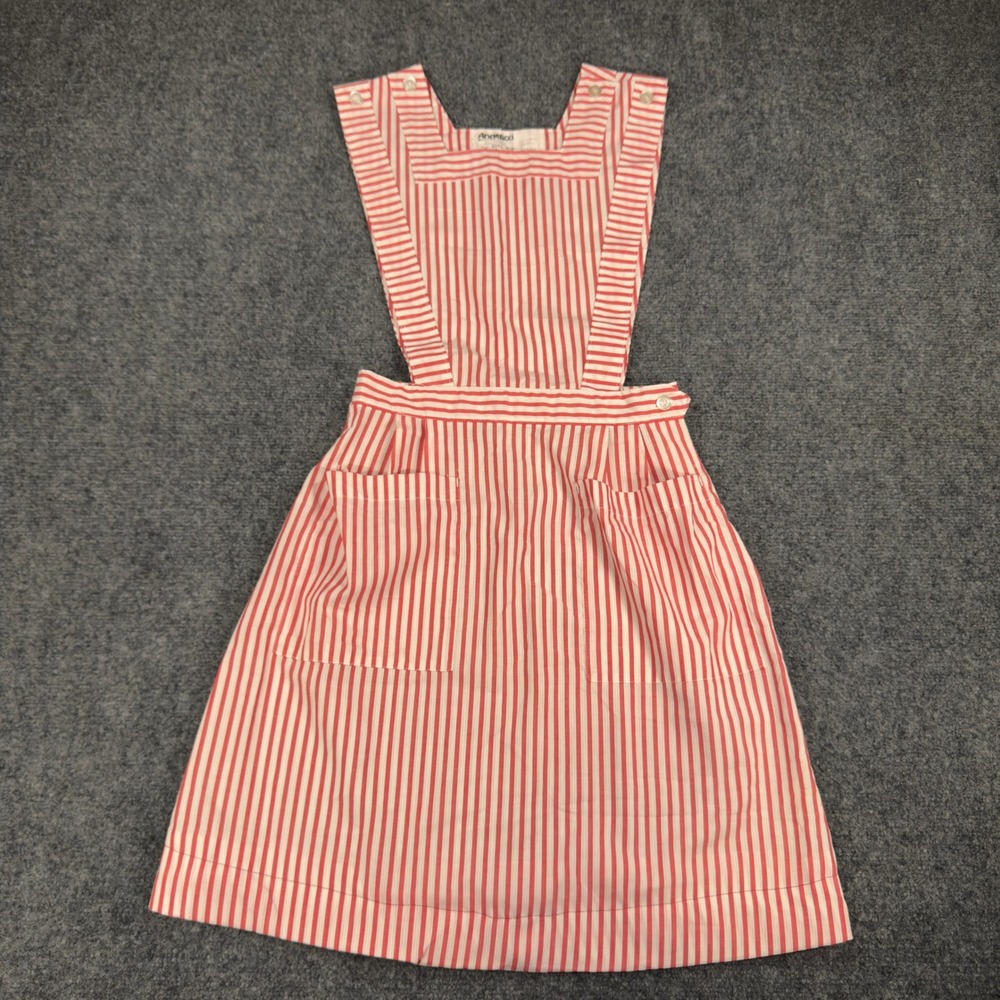 Vintage Angelica Candy Striper Pinafore Apron Red White Hospital Volunteer Sz 10